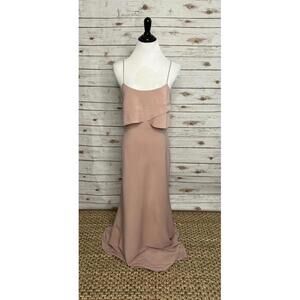 Jenny Yoo buff 'Blake' spaghetti strap flutter top formal evening dress Size 4